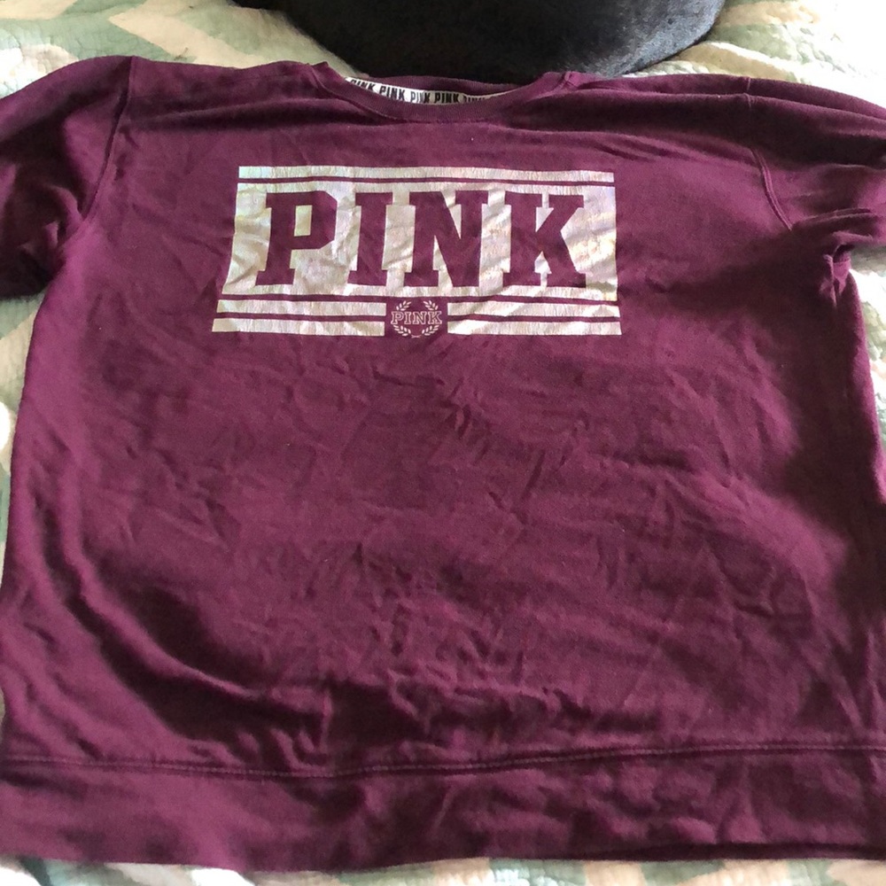 PINK maroon 3/4 sleeve pullover